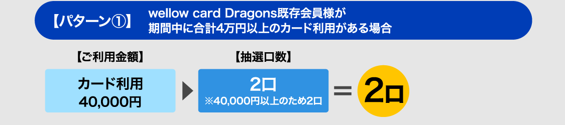 既存会員様はご利用金額合計4万以上だと2口応募